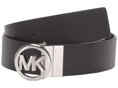 michael kors black braided leather belt|Michael Kors reversible belt women's.